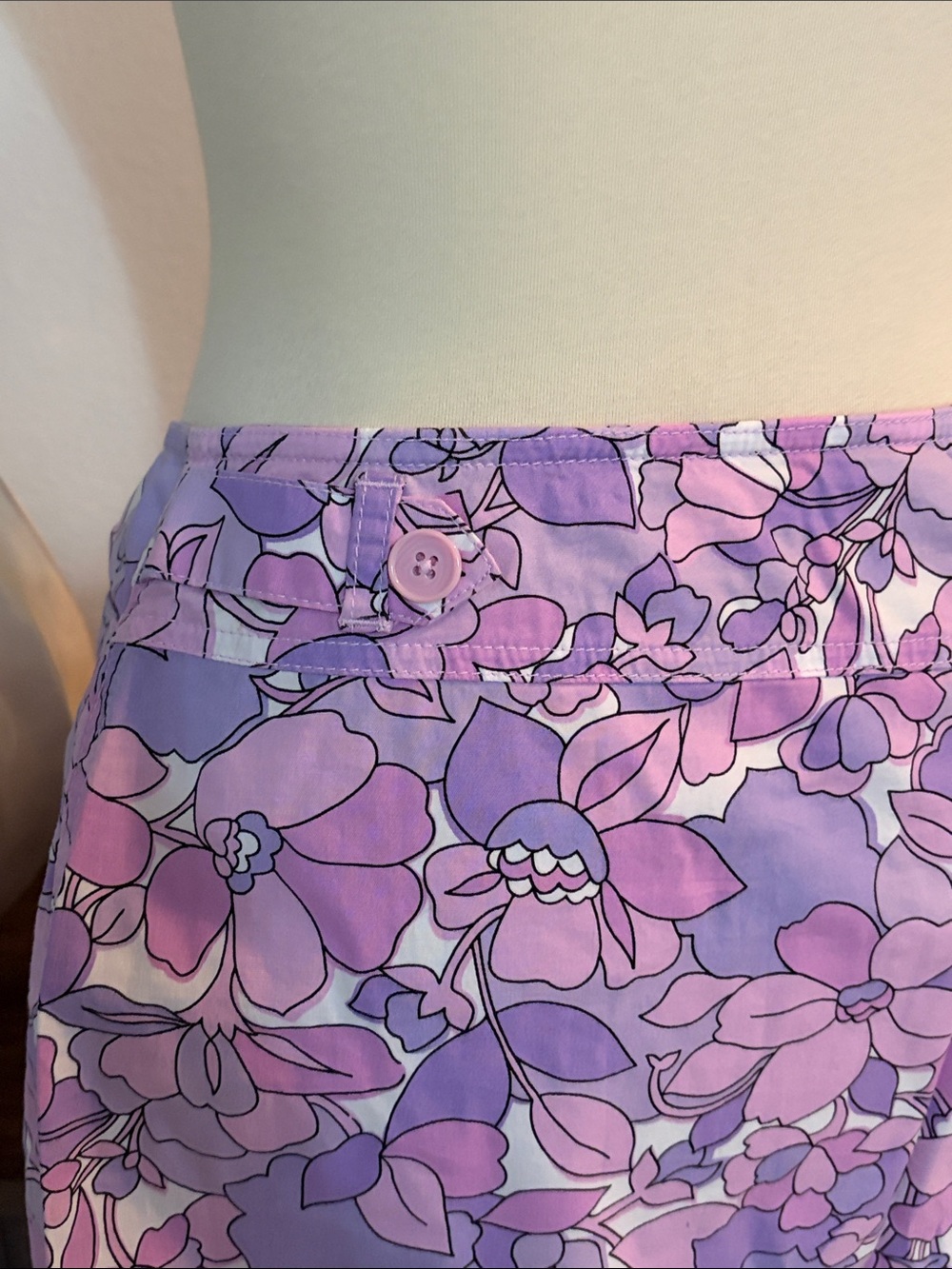 Ann Taylor LOFT Lavender Purple Floral Skirt Sz 16 - Picture 6 of 8